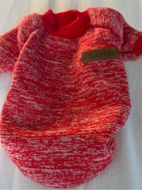 Classic Red Marled Knit Pet Sweater
